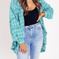 ⏰Early Autumn Sales 49% OFF🍂Women's Mineral Washed Button Down Plaid Shirt With Pockets