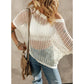 🏖️Summer Hot Sale 50% OFF🎁 Womens Summer Scoop Neck Short Sleeve Sweater Casual Crochet Hollow Out Knit Tops Pullover Shirts Beach Coverup