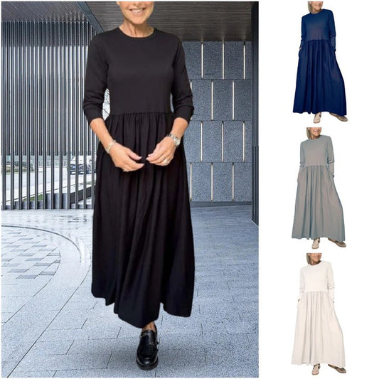 🔥Black Friday Promotion 49%OFF🔥Flowy Knit Midi Dress with Full Sleeves