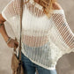🏖️Summer Hot Sale 50% OFF🎁 Womens Summer Scoop Neck Short Sleeve Sweater Casual Crochet Hollow Out Knit Tops Pullover Shirts Beach Coverup