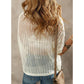 🏖️Summer Hot Sale 50% OFF🎁 Womens Summer Scoop Neck Short Sleeve Sweater Casual Crochet Hollow Out Knit Tops Pullover Shirts Beach Coverup