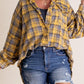 ⏰Early Autumn Sales 49% OFF🍂Women's Mineral Washed Button Down Plaid Shirt With Pockets