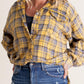 ⏰Early Autumn Sales 49% OFF🍂Women's Mineral Washed Button Down Plaid Shirt With Pockets