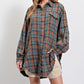 ⏰Early Autumn Sales 49% OFF🍂Women's Mineral Washed Button Down Plaid Shirt With Pockets