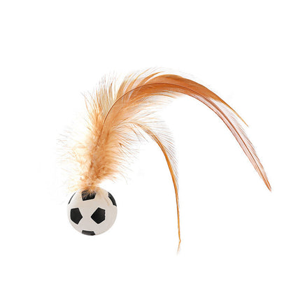 Interactive Cat Bouncy Ball with Feather