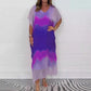 🔥Mother's Day Hot Sale 50%💐 Women Comfortable Casual Chiffon Dip Dye Dress