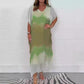 🔥Mother's Day Hot Sale 50%💐 Women Comfortable Casual Chiffon Dip Dye Dress