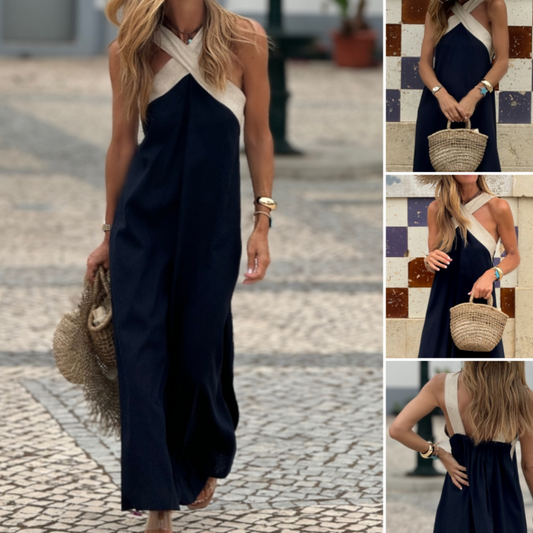 🔥Mother's Day Hot Sale 50%💐Spring Specials🌸 Women's Halter Neck Sleeveless Maxi Dress