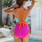 🔥Mother's Day Hot Sale 50%🔥Women's Color-Block Criss Cross Lace Back Swimwear Set
