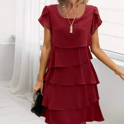 🔥HOT SALE 50% OFF🔥Women's Casual Wave Cut Ruffle Dress