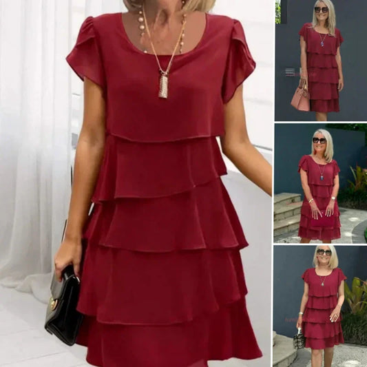 🔥HOT SALE 50% OFF🔥Women's Casual Wave Cut Ruffle Dress