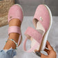 🔥Mother's Day Hot Sale 50%🔥Closed Toe Strappy Low Wedge Sandals