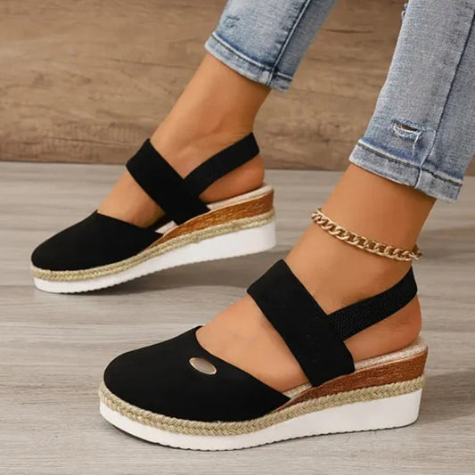 🔥Mother's Day Hot Sale 50%🔥Closed Toe Strappy Low Wedge Sandals