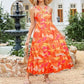 ⏰Hot Sale 50%🌺Cross Halter Sleeveless Floral Printed Dress💃