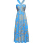 ⏰Hot Sale 50%🌺Cross Halter Sleeveless Floral Printed Dress💃