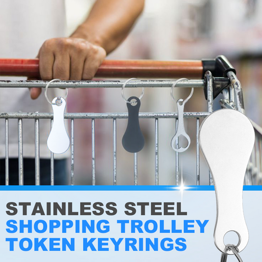 ✨✨Buy 2 Get 1 Free✨✨2 Pieces Stainless Steel Shopping Trolley Token Keyrings