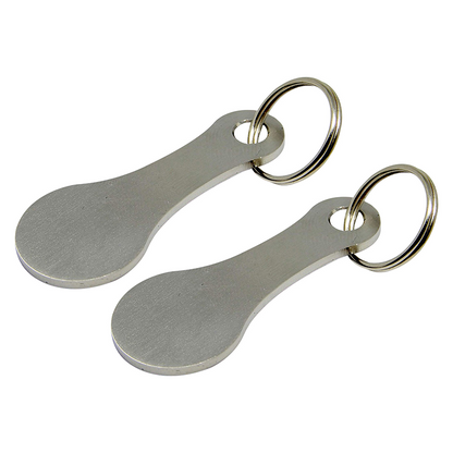 ✨✨Buy 2 Get 1 Free✨✨2 Pieces Stainless Steel Shopping Trolley Token Keyrings